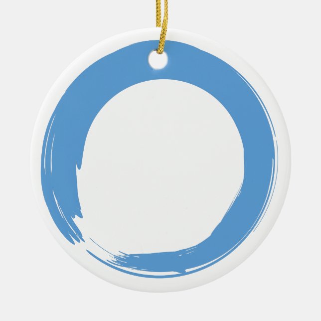 Sky Blue Zen Symbol Ceramic Ornament (Front)