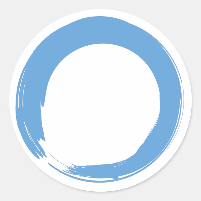 Sky Blue Zen Symbol Classic Round Sticker (Front)