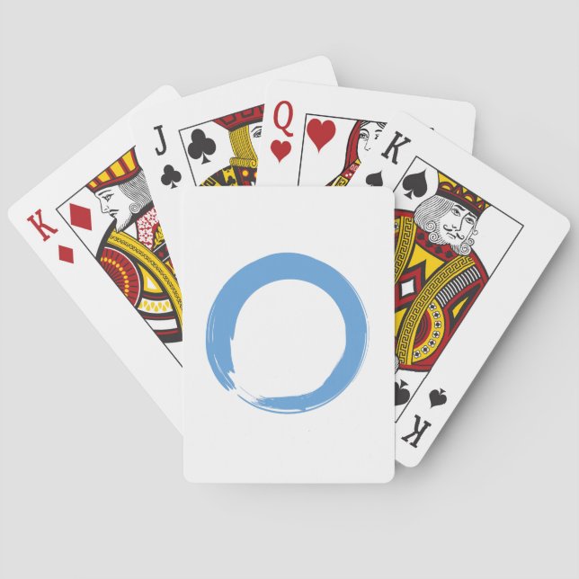Sky Blue Zen Symbol Playing Cards (Back)