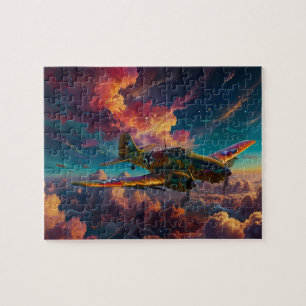 Sky boun Majesty: Vintage Spitfire Aircraft Design Jigsaw Puzzle