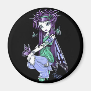 "Sky" Butterfly Rose Fairy Magnet