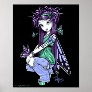 "Sky" Butterfly Rose Fairy Posters
