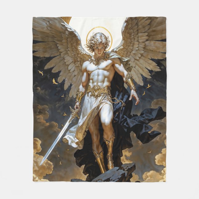 Sky Champion Archangel Michael Fleece Blanket (Front)