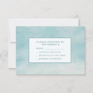 Sky Clouds Blue RSVP Card Baby Boy Pastel