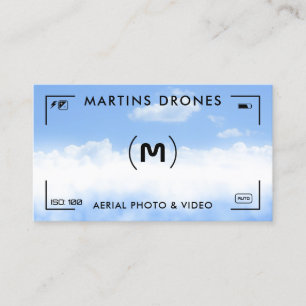 Sky clouds camera aim business card