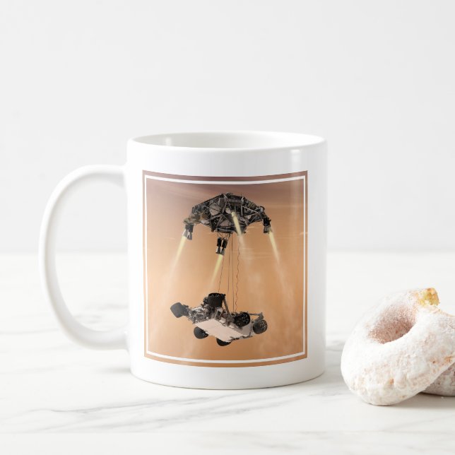 Sky Crane Manoeuvre During Curiosity's Mars Descen Coffee Mug (With Donut)