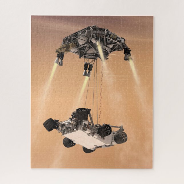 Sky Crane Manoeuvre During Curiosity's Mars Descen Jigsaw Puzzle (Vertical)