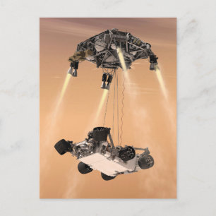 Sky Crane Manoeuvre During Curiosity's Mars Descen Postcard