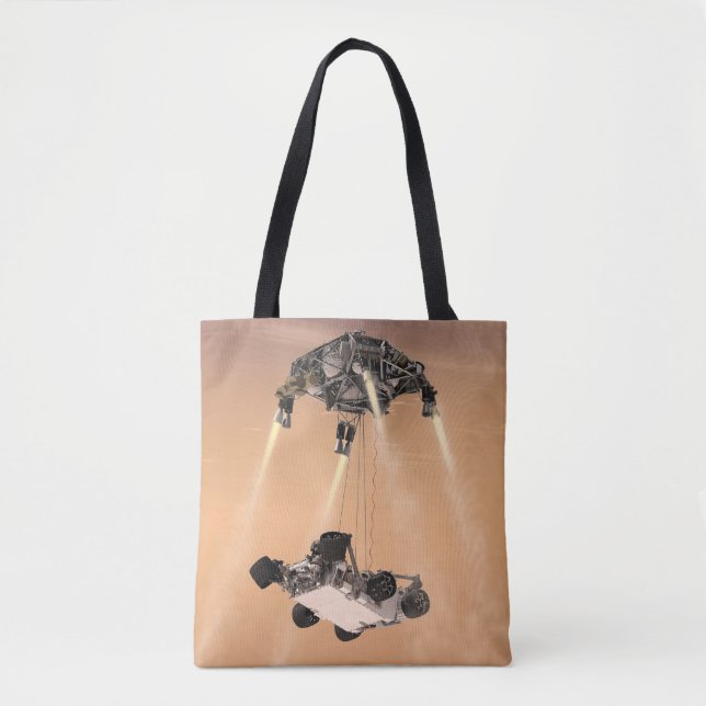 Sky Crane Manoeuvre During Curiosity's Mars Descen Tote Bag (Front)