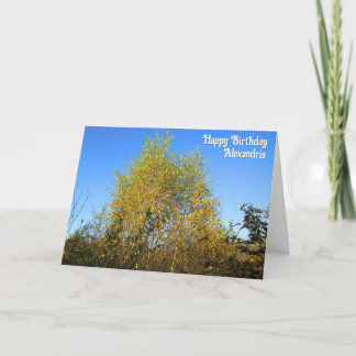 Sky Dancing Autumn Leaves - Custom Birthday Card