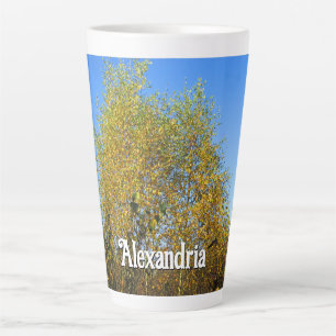Sky Dancing Autumn Leaves - Large Personalised Latte Mug