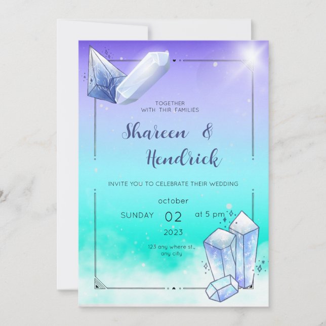 Sky Design Wedding Invitation (Front)
