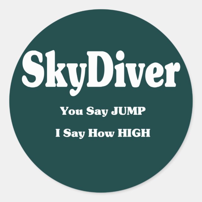 Sky Diver Classic Round Sticker (Front)