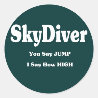 Sky Diver Classic Round Sticker