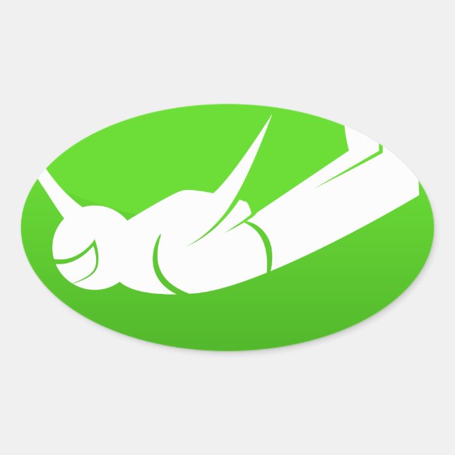 Sky Diver Icon Oval Sticker (Front)
