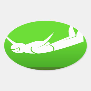Sky Diver Icon Oval Sticker