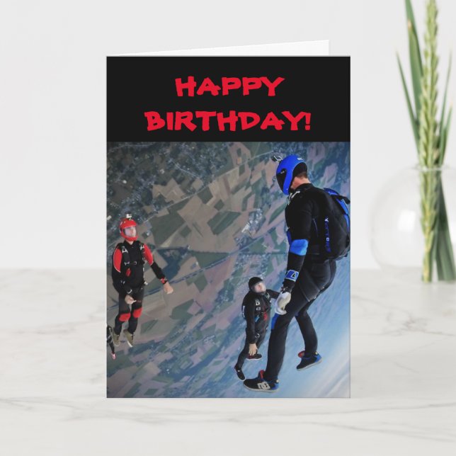 SKY DIVERS BIRTHDAY CARD (Front)