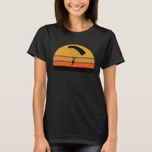 Sky Diving Diver Aeroplane Jump Parachute Black Ye T-Shirt