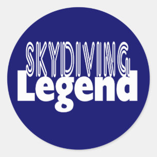 Sky Diving Legend Classic Round Sticker
