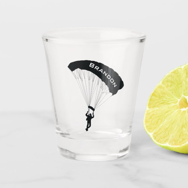 Sky Diving Parachuting Design Shot Glass (Front)