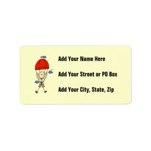 Sky Diving Stick Figure Label