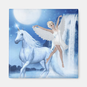Sky Faerie Asparas and Unicorn Magnet