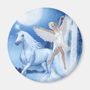 Sky Faerie Asparas and Unicorn Magnet