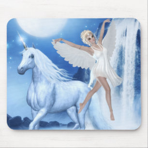 Sky Faerie Asparas and Unicorn Mouse Pad