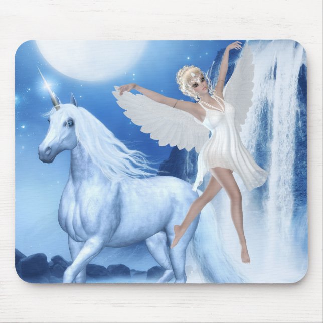 Sky Faerie Asparas and Unicorn Mouse Pad (Front)