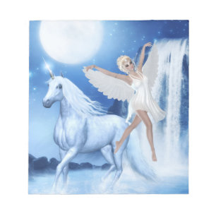Sky Faerie Asparas and Unicorn Notepad