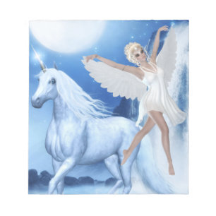 Sky Faerie Asparas and Unicorn Notepad