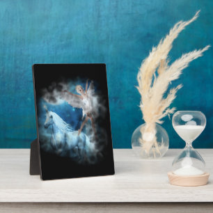 Sky Faerie Asparas and Unicorn Vignette Plaque