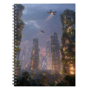 Sky Forest Futuristic Drone City Notebook