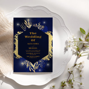Sky Full Moon Night under the Stars Wedding Invitation