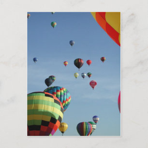 Sky full of hot air balloons postcard