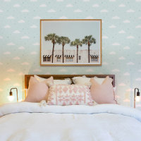 Sky full of soft clouds and stars