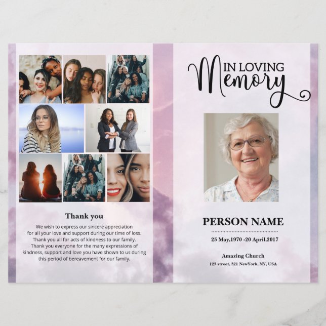 Sky  Funeral Program template (Front)