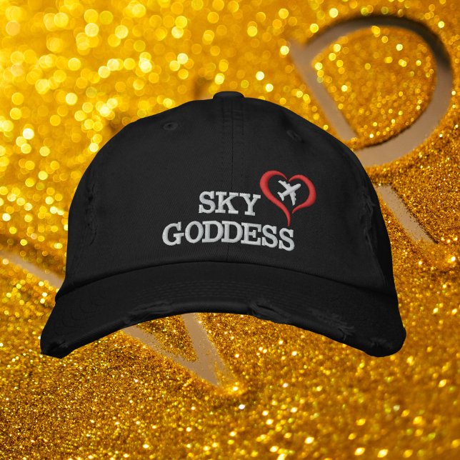 Sky Goddess Typography, Wanderlust, Personalised Embroidered Hat (Creator Uploaded)
