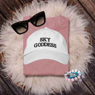 Sky Goddess Typography, Wanderlust, Simple Embroidered Hat
