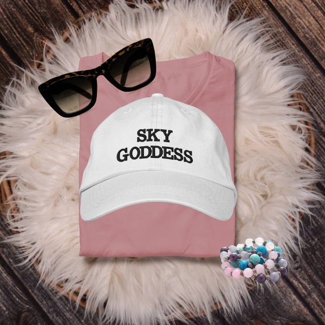 Sky Goddess Typography, Wanderlust, Simple Embroidered Hat (Creator Uploaded)