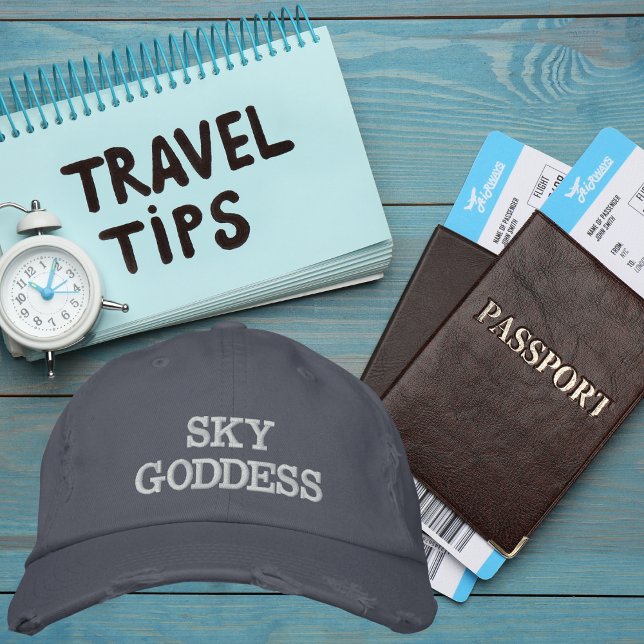 Sky Goddess Typography, Wanderlust, Simple Embroidered Hat (Creator Uploaded)