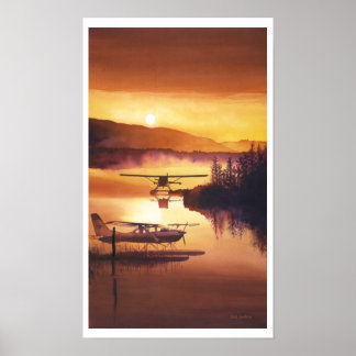 "Sky Harbour" Float Plane Watercolor Poster