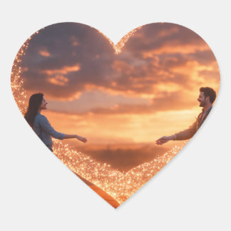 Sky heart heart sticker