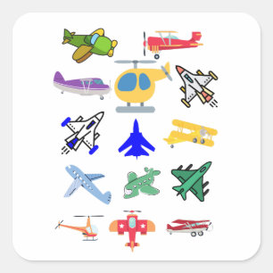 Sky-High Adventures Fun Aviation for Kid Square Sticker
