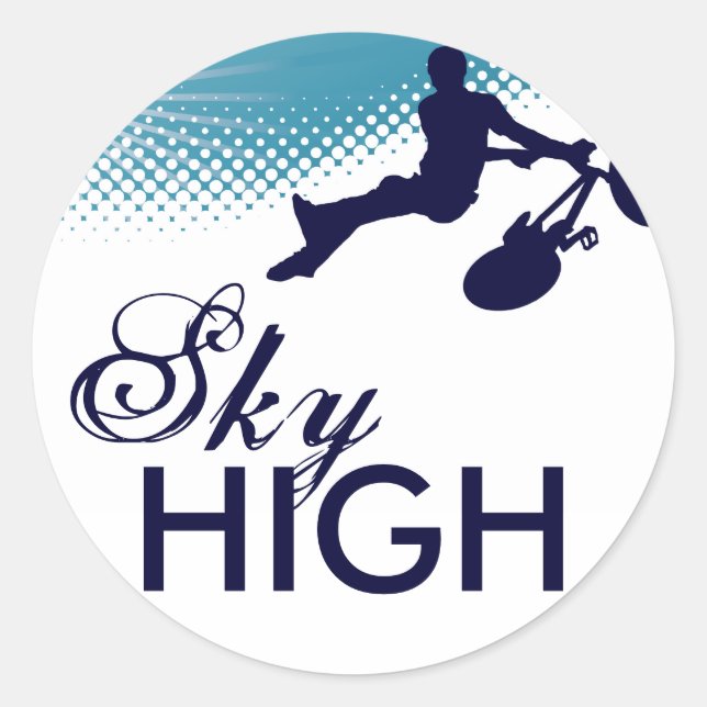 sky high cycling classic round sticker (Front)