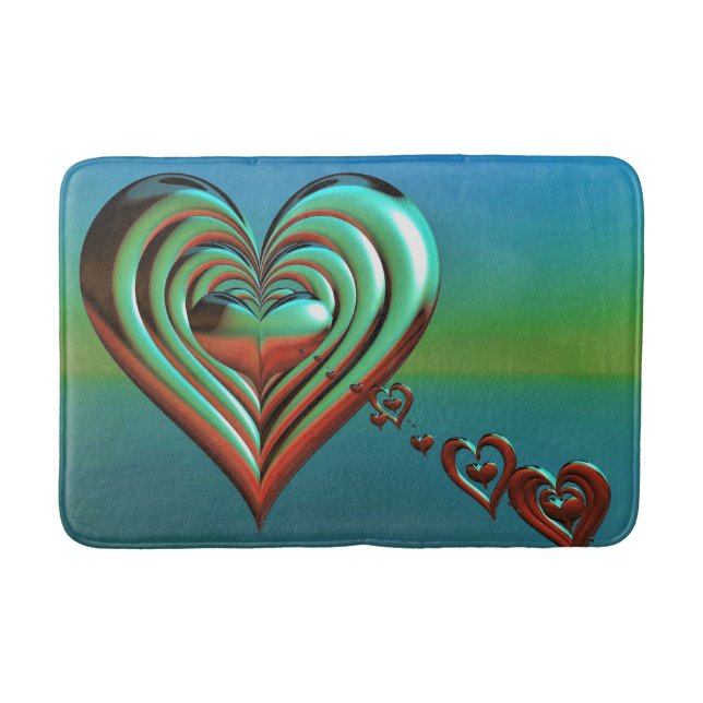 Sky High Hearts Bath Mat (Front)