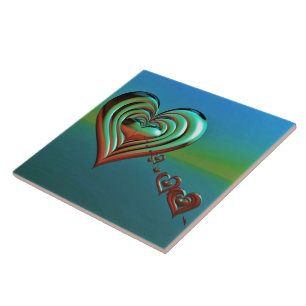 Sky High Hearts Ceramic Tile