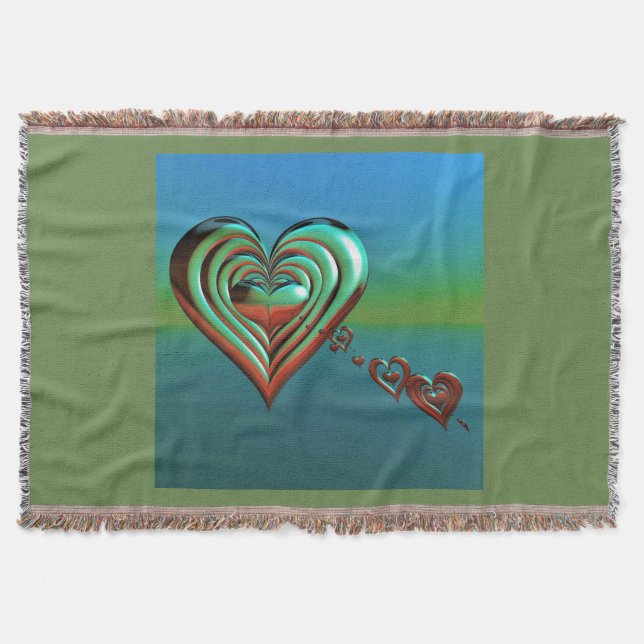 Sky High Hearts Throw Blanket (Front)
