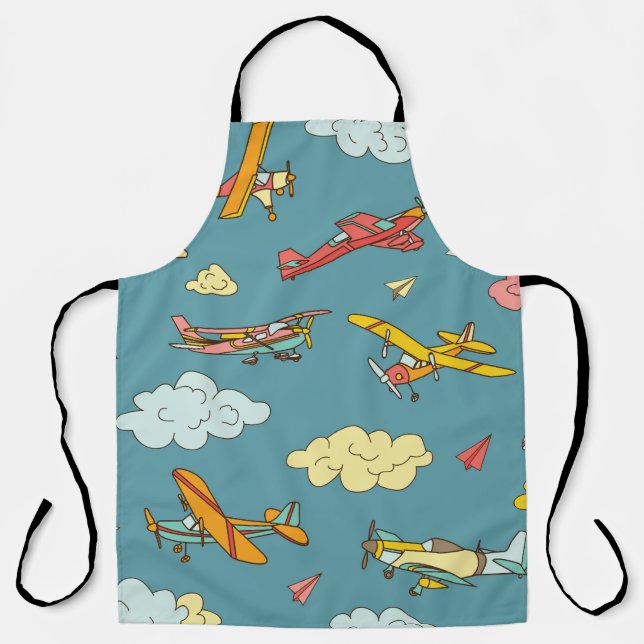 Sky High: Retro Plane Design Apron (Front)