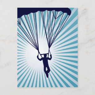 sky high skydiver postcard